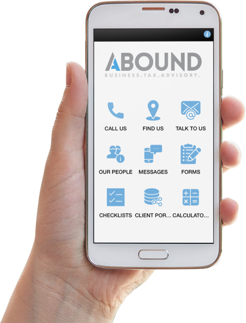 Abound finance App shown on a smartphone