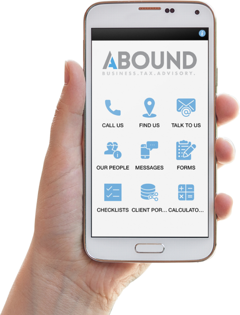 Abound finance App shown on a smartphone